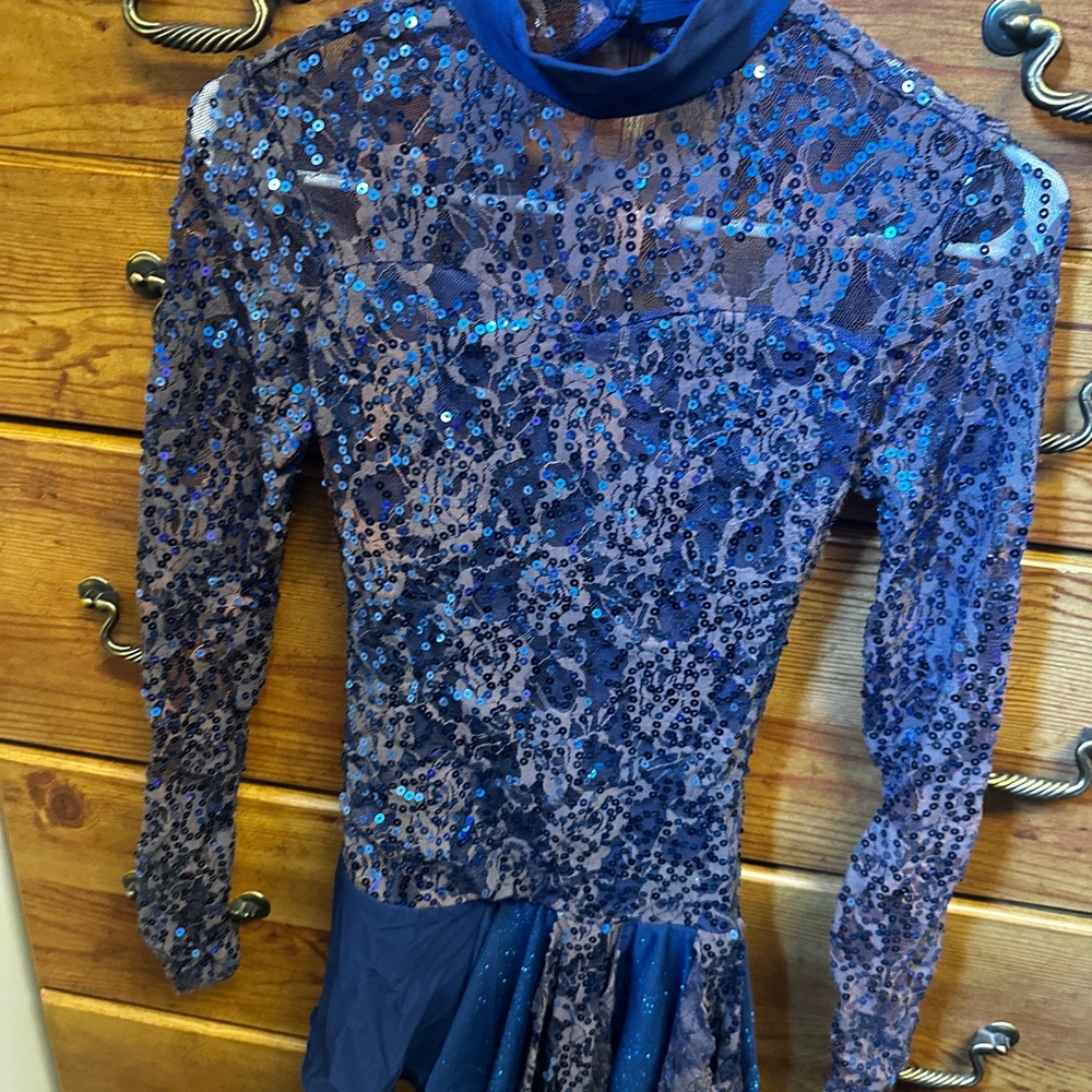 Weismann small adult Blue Sequin Long Sleeve Dress